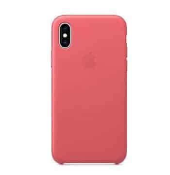 Apple Leather Case for iPhone Xs Peony Pink-MTEU2