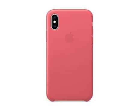 Apple Leather Case for iPhone Xs Peony Pink-MTEU2