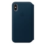 Apple Leather Folio for iPhone X Cosmos Blue - MQRW2