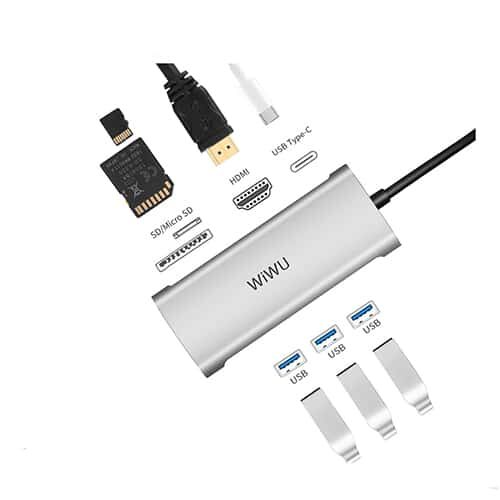 WIWU Alpha USB-C 7in1 Hub 1HDMI+3USB+1type-c+1SD+1MicroSD / A731HP Gray