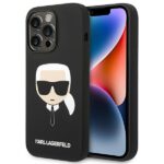 Karl Lagerfeld Silicone Karl's Head Hard Case for iPhone 14 Pro Max - Black