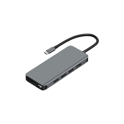Green Lion 12 in 1 USB-C Hub 4K - Gray GN12IN1HUB