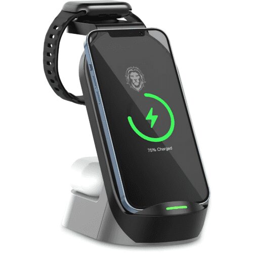 Green Lion 4 in 1 Fast Wireless Charger 15W - Black