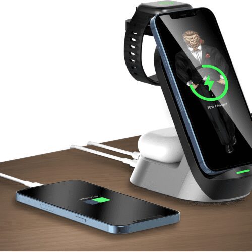 Green Lion 4 in 1 Fast Wireless Charger 15W - Black