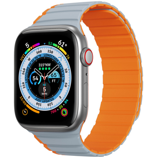 Dux Ducis LD Series Band for Apple Watch 38_40_41mm & 42_44_45_49mm Gray Orange