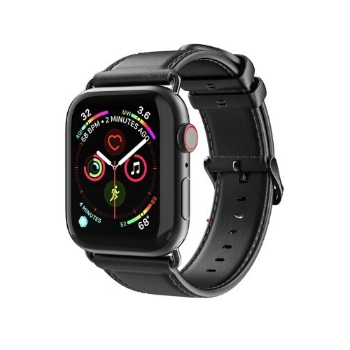 Dux Ducis Leather Business Band for Apple Watch 38_40_41mm & 42_44_45mm - Black