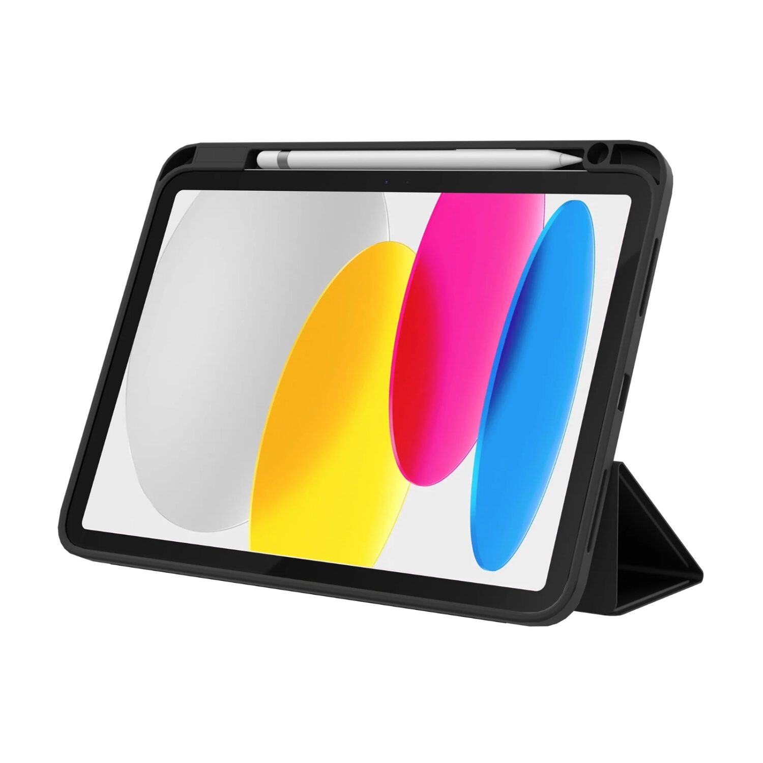 Jcpal DuraPro Folio Case with Pencil Holder for iPad 10th and 11th Generation (Black)