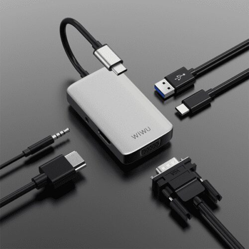 WIWU Alpha USB-C 5in1 Hub 1HDMI+1VGA+1USB+1Type-C+1Stereo - 6