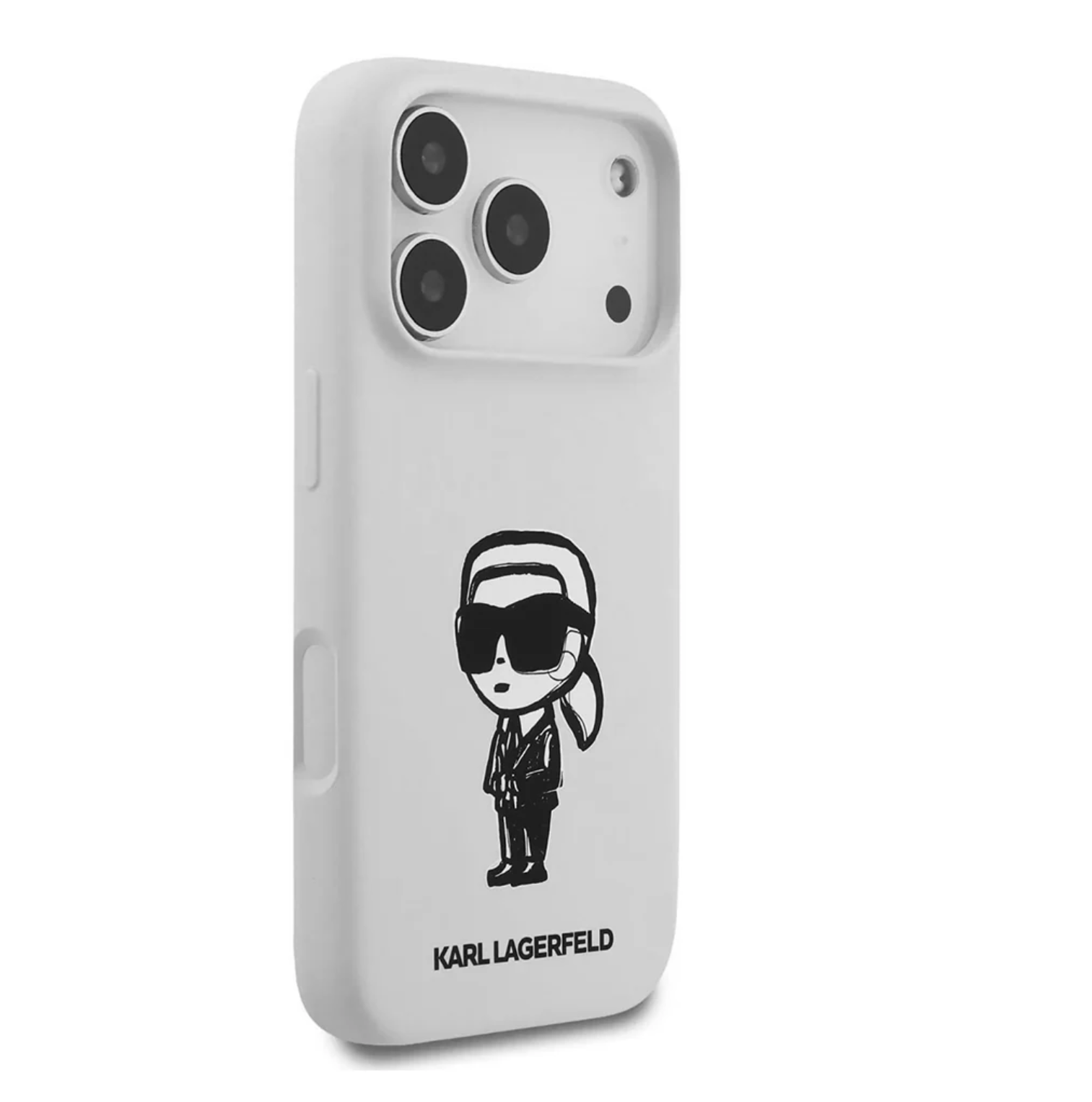 Karl Lagerfeld liquid silicone case with karl sketch for iphone 17 pro max (White)