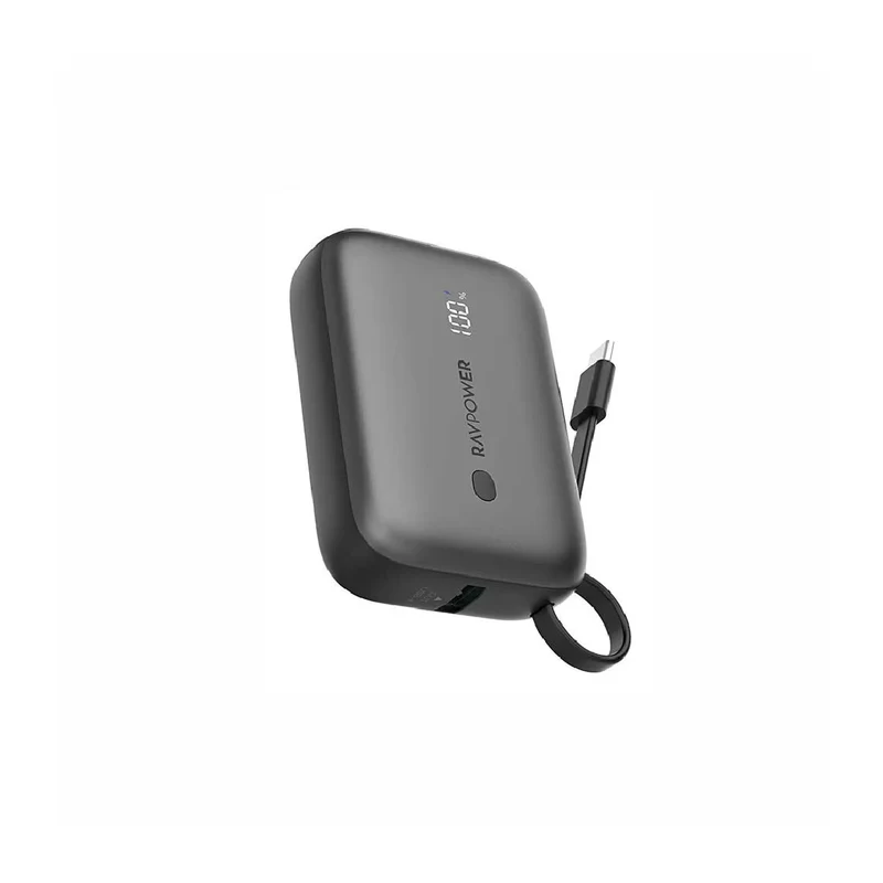 RAVPower PD Pioneer 10000mAh 20W 2-Port Built -in USB-C Cable Power Bank