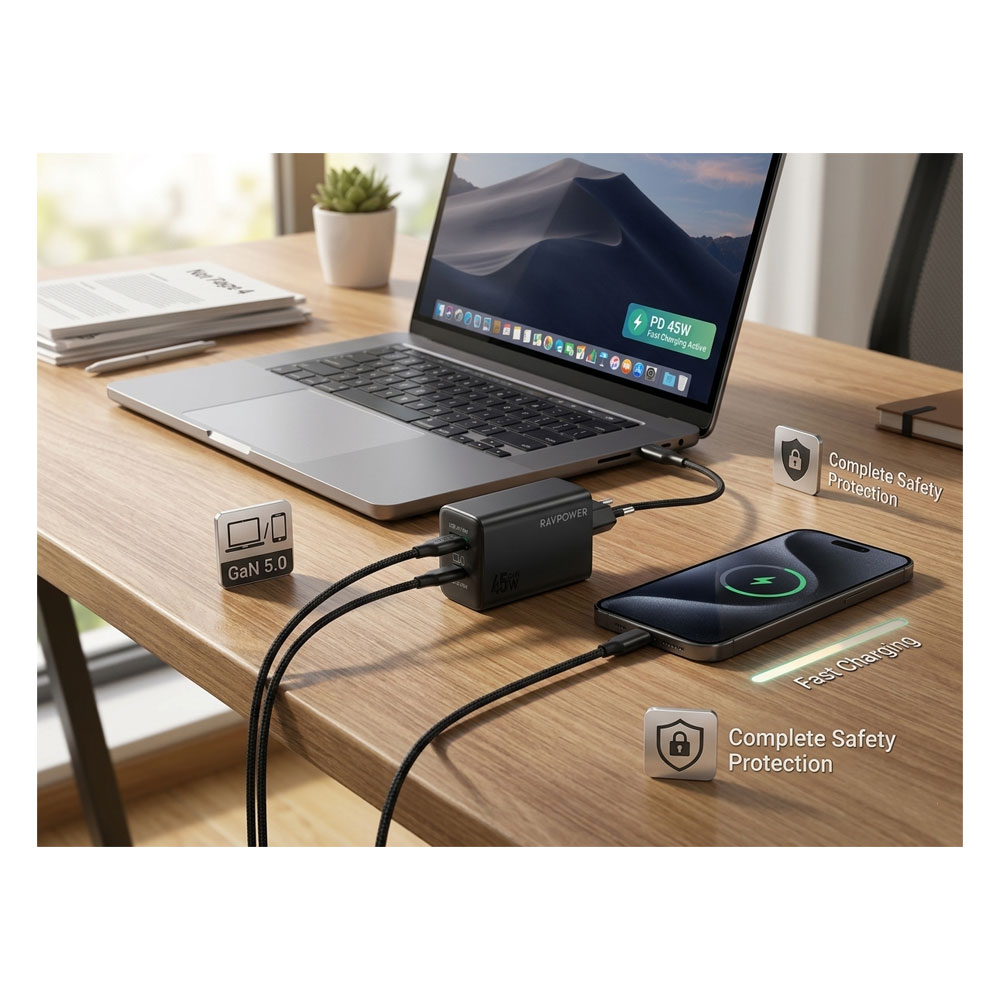 RAVPower PD Pioneer 45W Wall Charger - Image 3