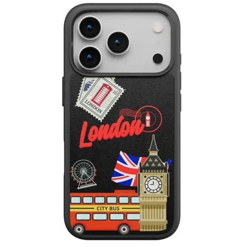 Levelo Vallo PU Leather Case London Design Embroidery Finish for iPhone 17 Pro Max
