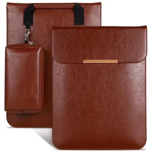 Coteetci NoteBook PU Leather Liner Bag for 12-14" + Power Supply Bag