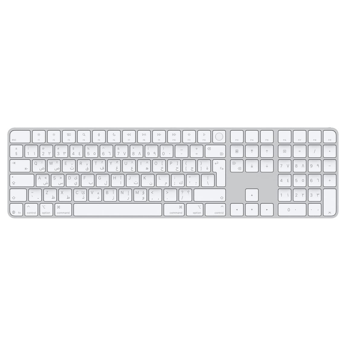 Apple Magic Keyboard with Touch ID and Numeric Keypad (USB-C) White - Arabic