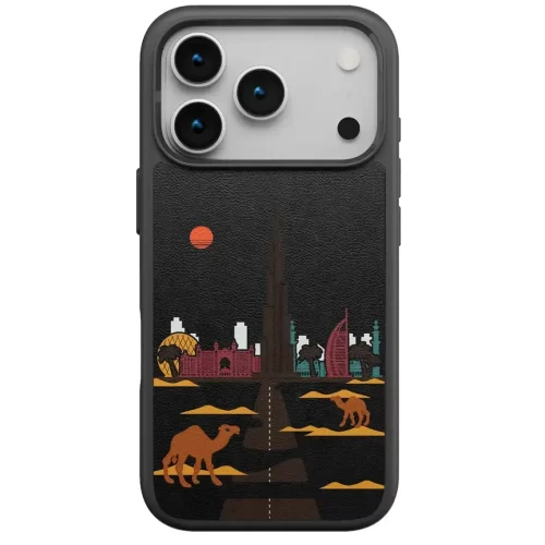 Levelo Vallo PU Leather Case Dubai Design Embroidery Finish for iPhone 17 Pro Max