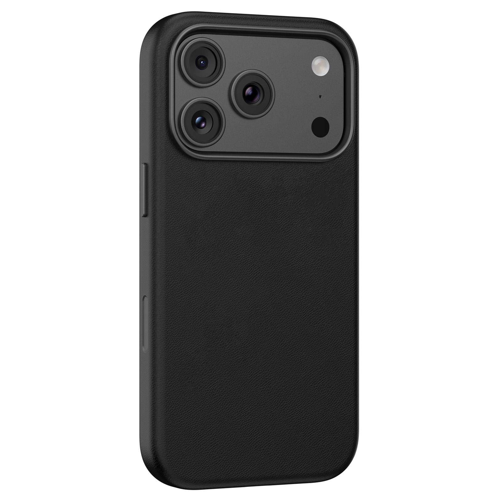Mutural elegant lychee series case for iphone 17 pro (Black)