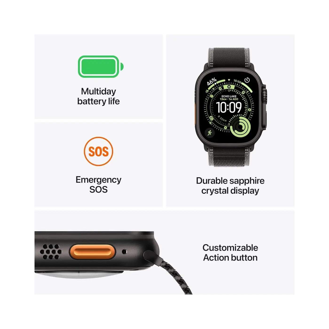 Apple Watch Ultra3 49mm Natural Titanium Case with Trail Loop - Image 2